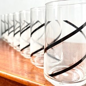 8 Mid Century Briard Crisa Glasses Vintage Cocktail Tumblers MOD Retro Barware